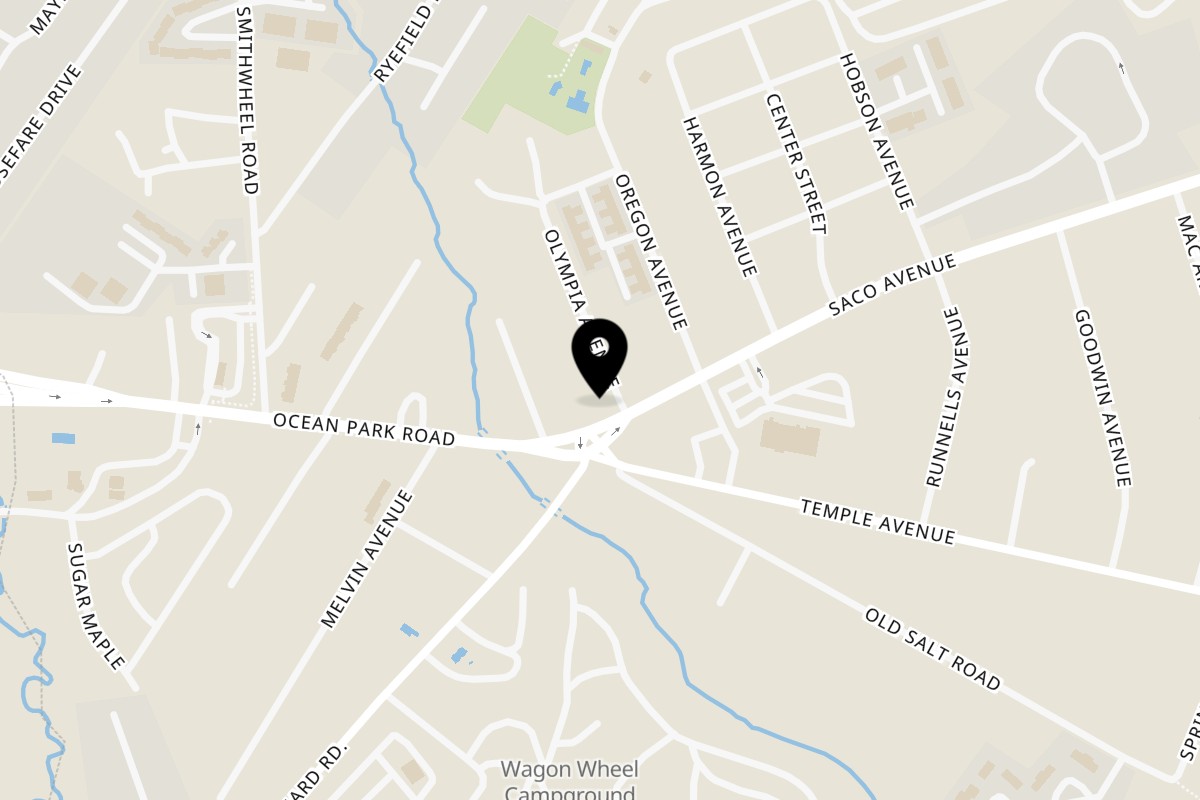 Map showing the location of Miss Meghan's Lobster Catch on 1 Olympia Ave in Old Orchard Beach
